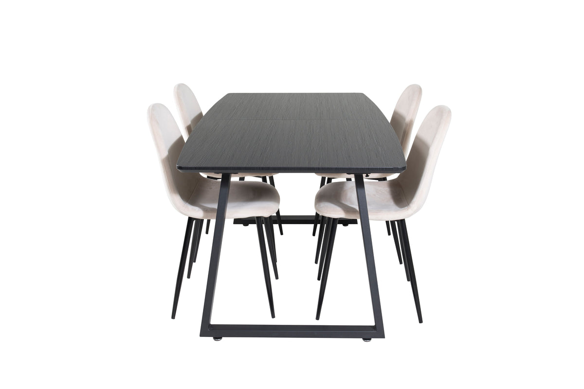 Inca Matbord med Polar Stolarna – Bord: 75x160x85 Stol: 53,3x88x42,5