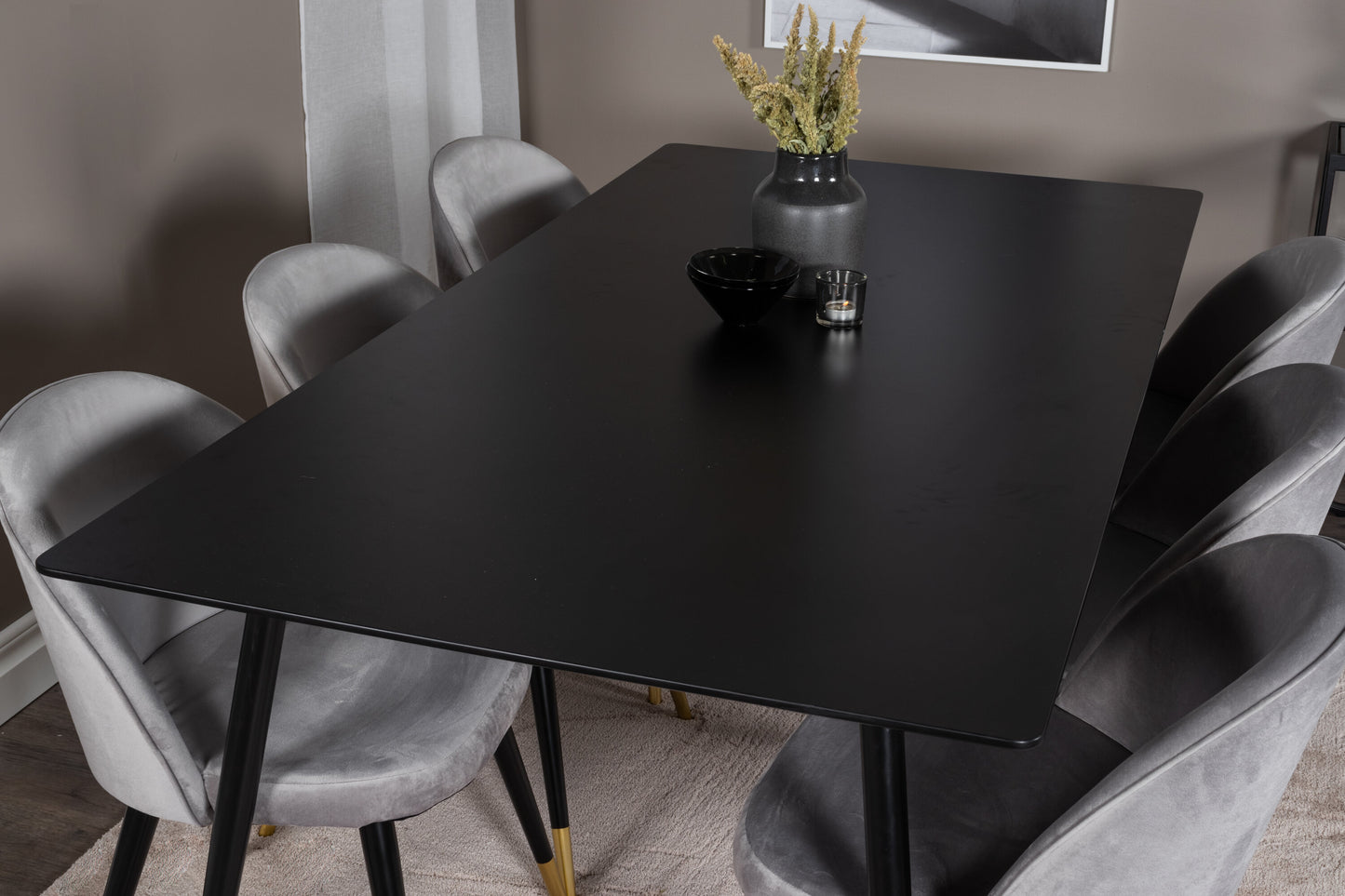 Silar Matbord med Velvet Stolarna Matgrupp
