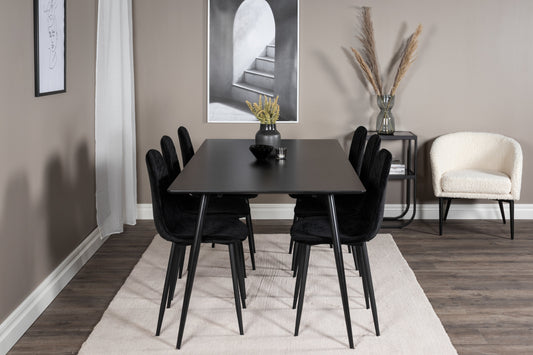 Silar Matbord med Polar Stolarna – Bord: 75x180x90 Stol: 52x86x44