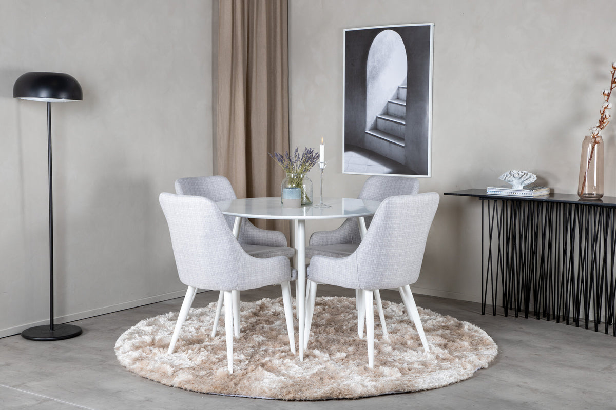 Plaza Matbord med Plaza Stolarna – Bord: ⌀100 Stol: 58x86x49