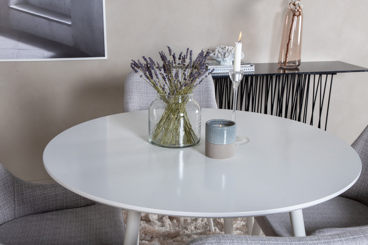 Plaza Matbord med Plaza Stolarna – Bord: ⌀100 Stol: 58x86x49