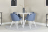 Plaza Matbord med Velvet Stolarna – Bord: ⌀100 Stol: 57x76,5x50