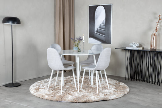 Plaza Matbord med Polar Stolarna – Bord: ⌀100 Stol: 53x87x44