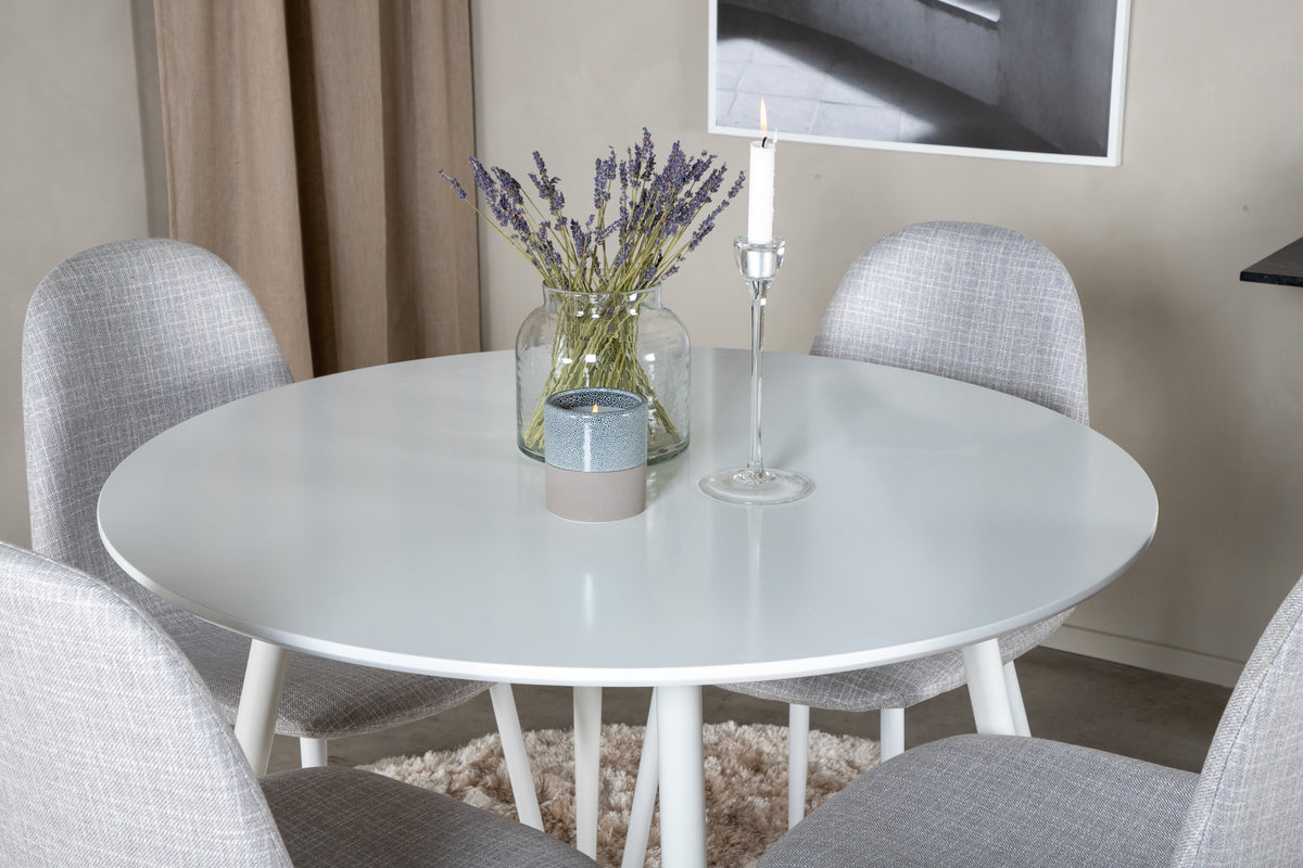 Plaza Matbord med Polar Stolarna – Bord: ⌀100 Stol: 53x87x44