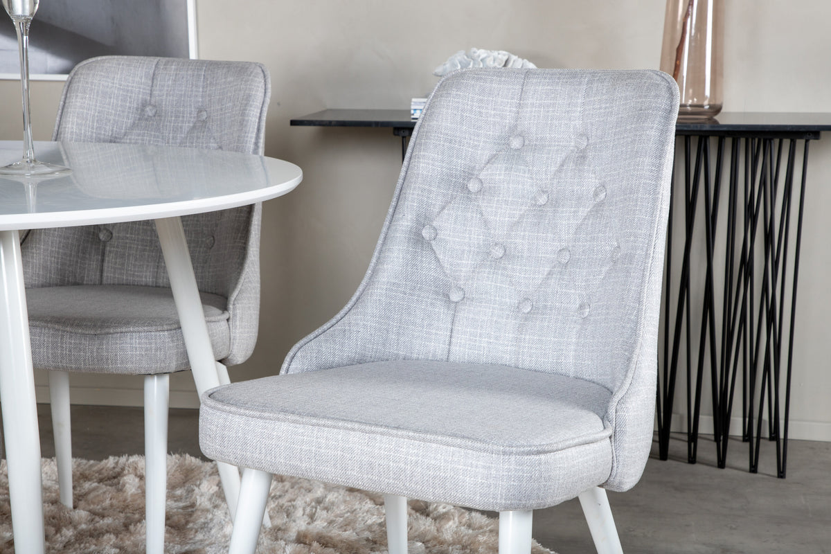 Plaza Matbord med Velvet Deluxe Stolarna – Bord: ⌀100 Stol: 66x88,5x50