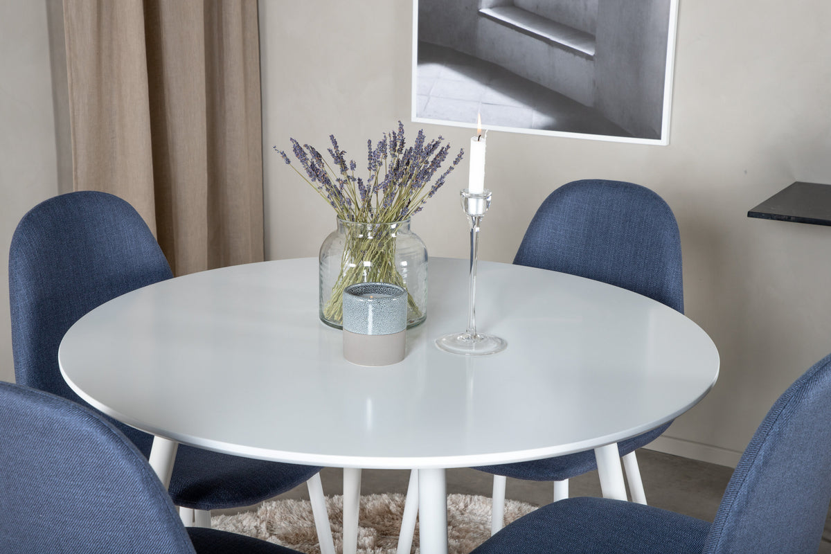 Plaza Matbord med Polar Stolarna – Bord: ⌀100 Stol: 53x87x44