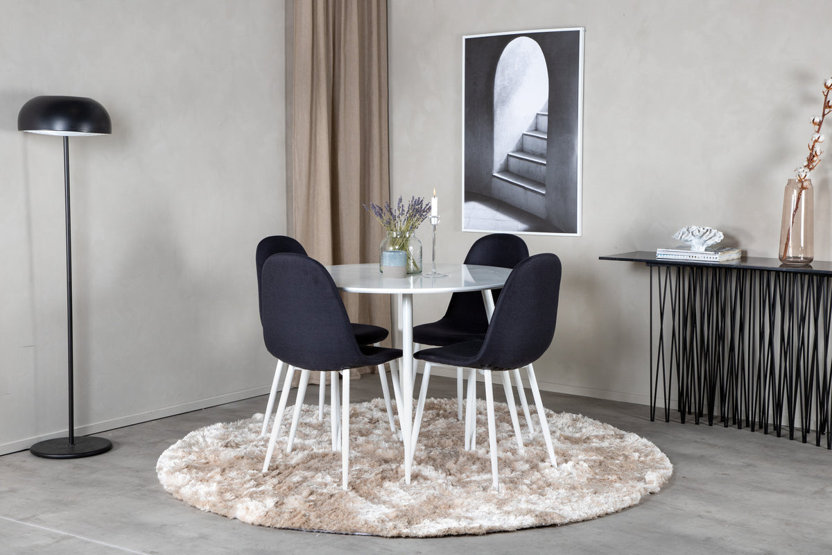 Plaza Matbord med Polar Stolarna – Bord: ⌀100 Stol: 53x87x44