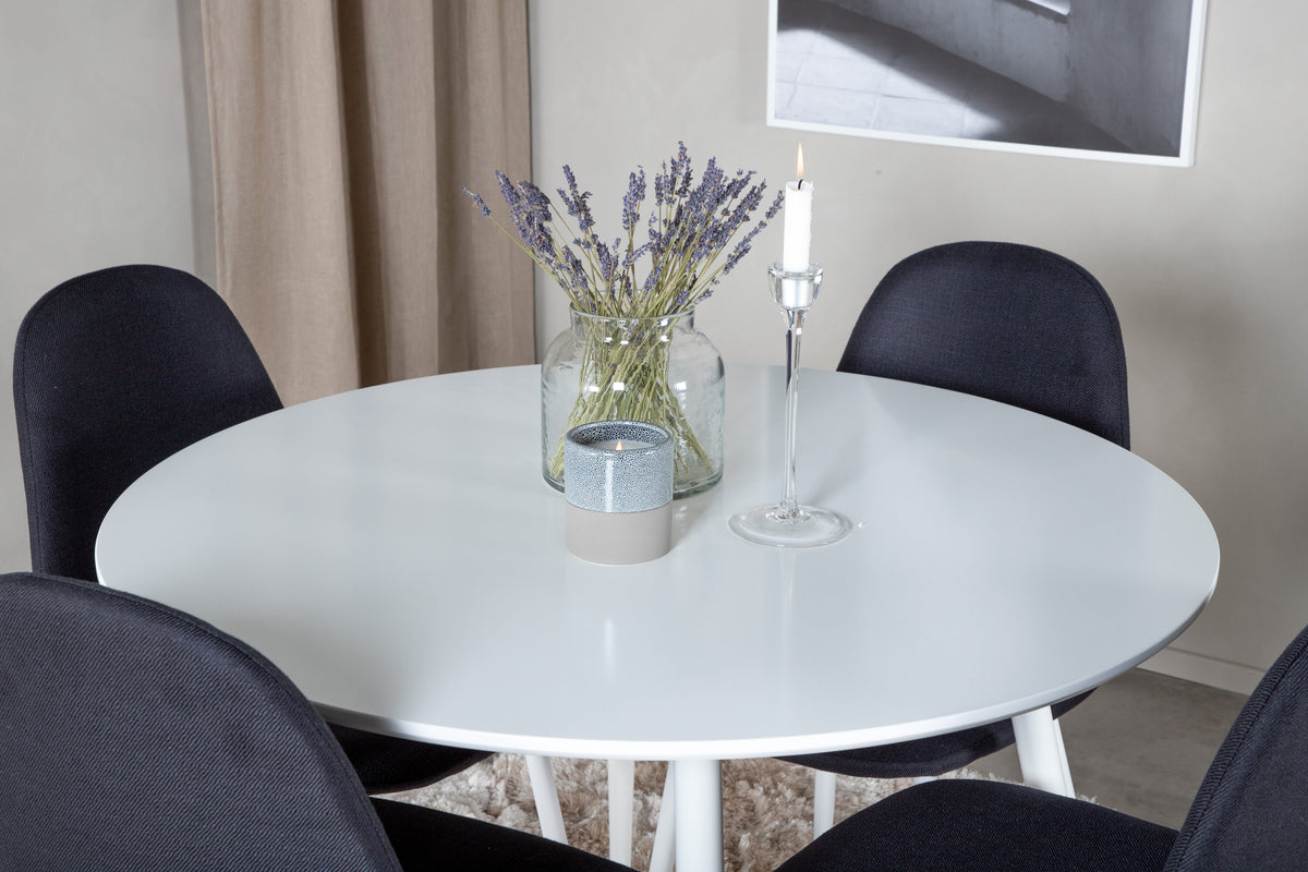 Plaza Matbord med Polar Stolarna – Bord: ⌀100 Stol: 53x87x44