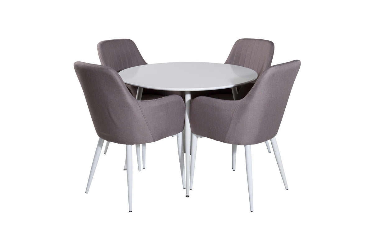 Plaza Matbord med Comfort Stolarna – Bord: ⌀100 Stol: 62x93x57