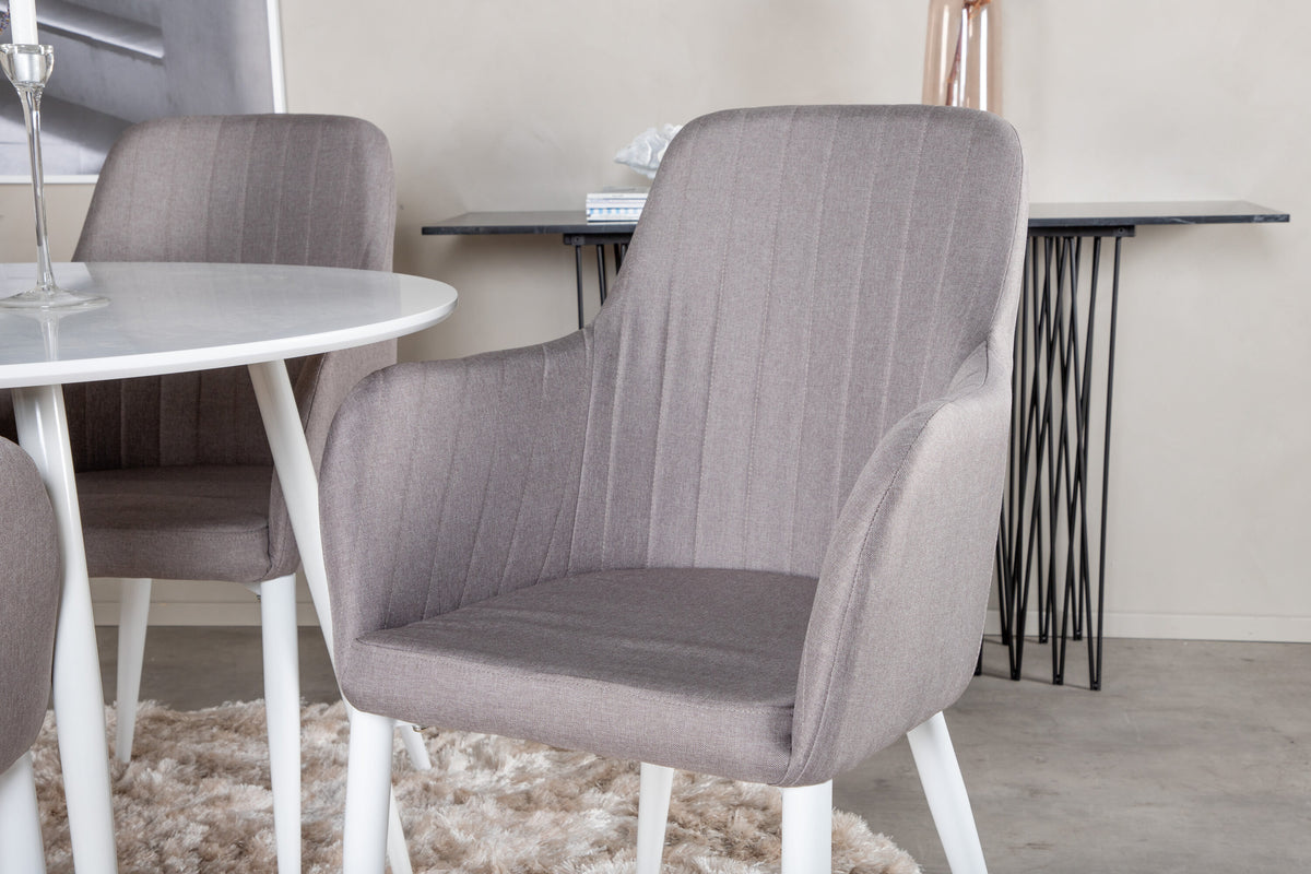 Plaza Matbord med Comfort Stolarna – Bord: ⌀100 Stol: 62x93x57