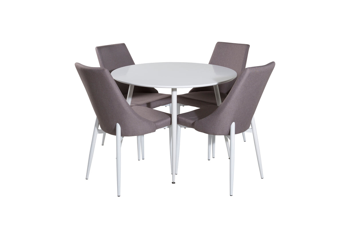 Plaza Matbord med Leone Stolarna – Bord: ⌀100 Stol: 63x91x46,5