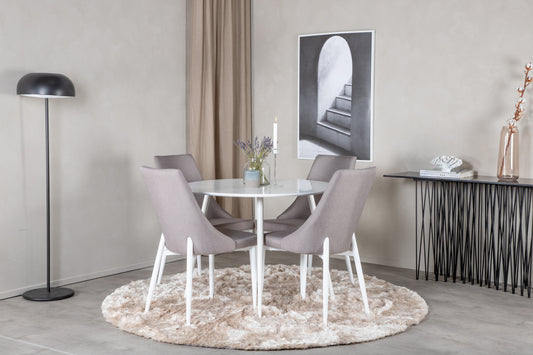 Plaza Matbord med Leone Stolarna – Bord: ⌀100 Stol: 63x91x46,5