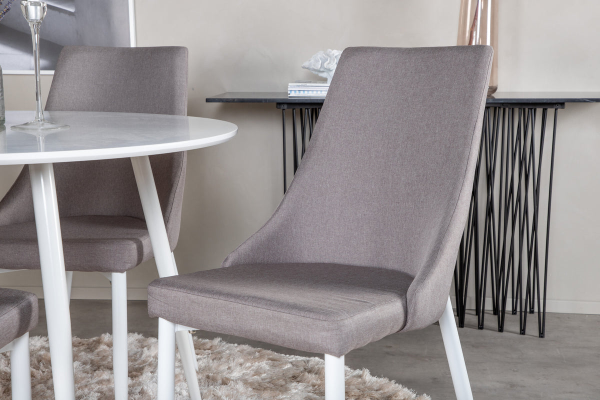 Plaza Matbord med Leone Stolarna – Bord: ⌀100 Stol: 63x91x46,5