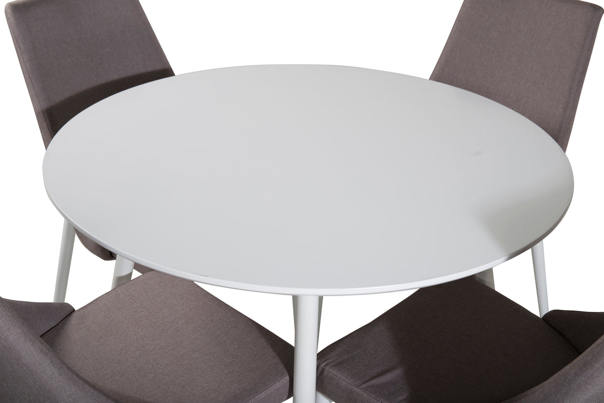 Plaza Matbord med Leone Stolarna – Bord: ⌀100 Stol: 63x91x46,5