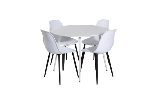 Plaza Matbord med Polar Stolarna – Bord: ⌀100 Stol: 58x81x45,5