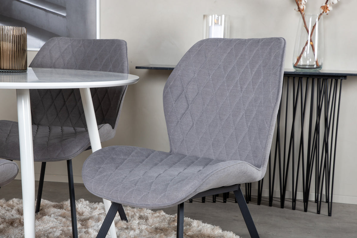 Plaza Matbord med Gemma Stolarna – Bord: ⌀100 Stol: 63x90x50