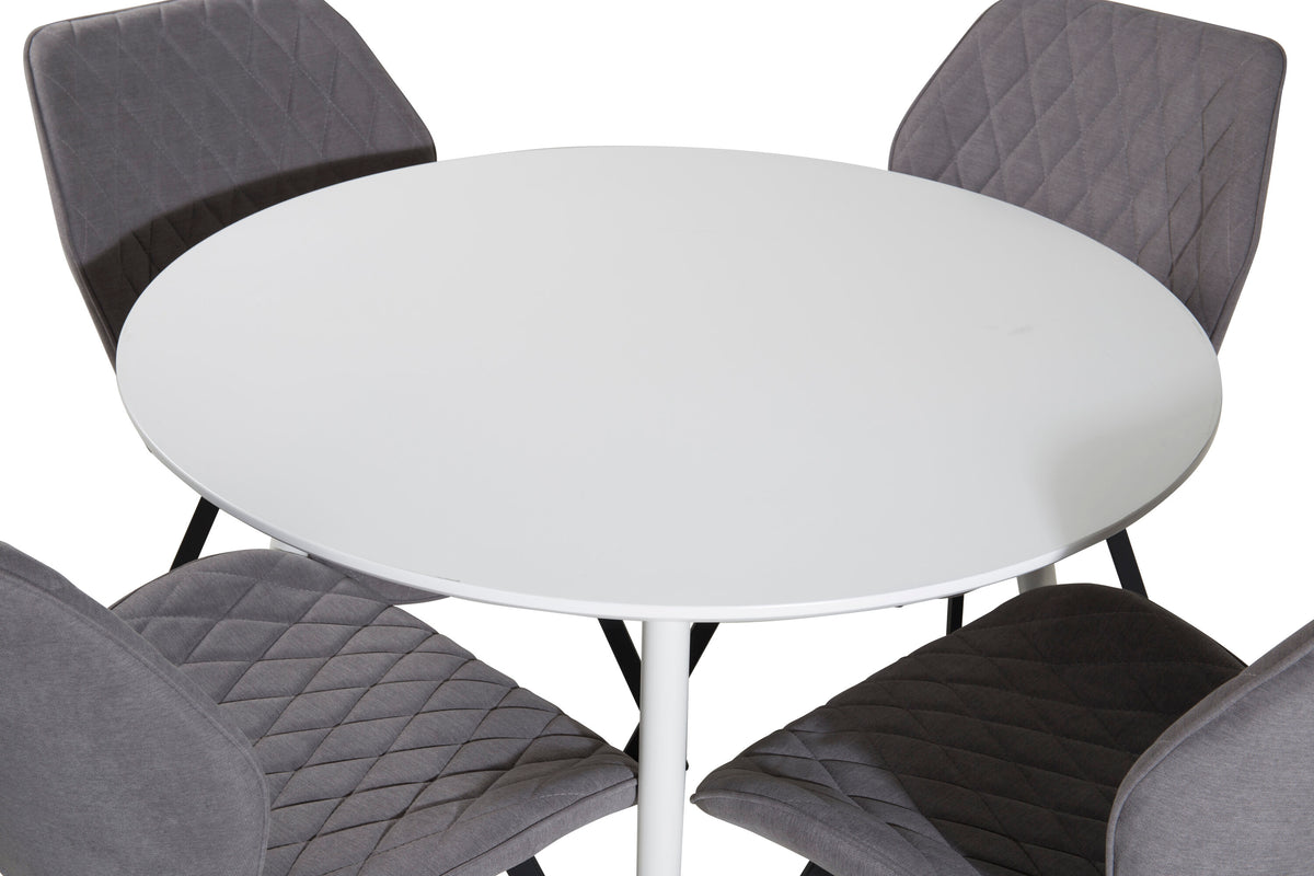 Plaza Matbord med Gemma Stolarna – Bord: ⌀100 Stol: 63x90x50