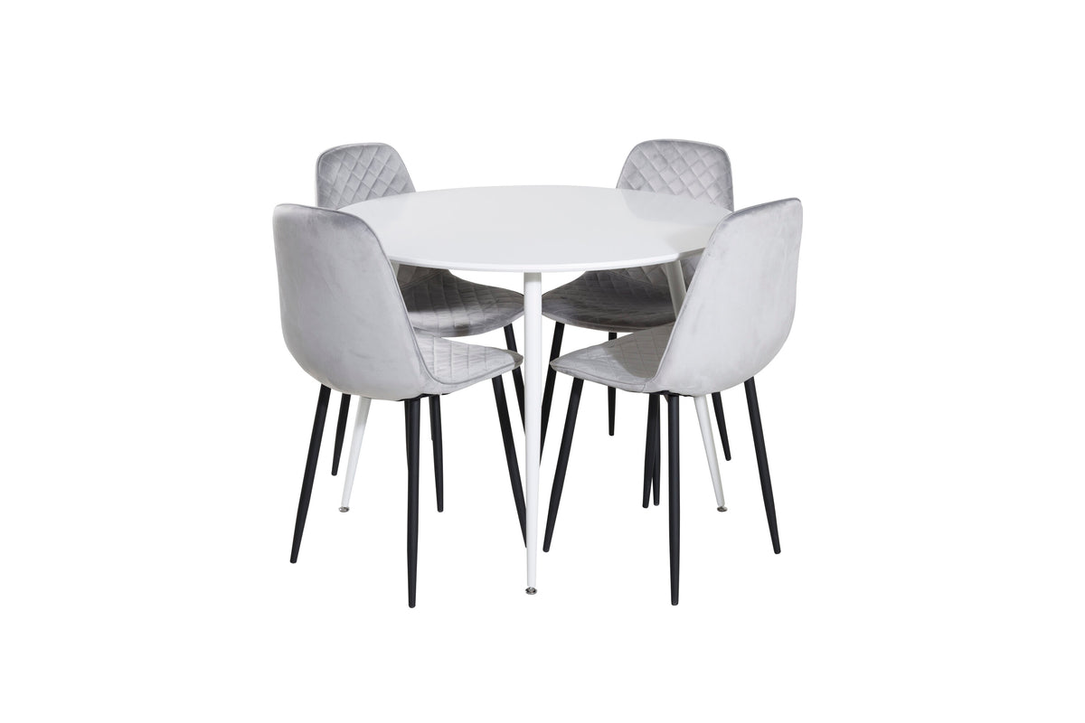 Plaza Matbord med Polar Stolarna – Bord: ⌀100 Stol: 52x86x44
