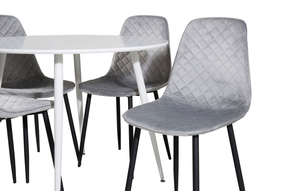 Plaza Matbord med Polar Stolarna – Bord: ⌀100 Stol: 52x86x44