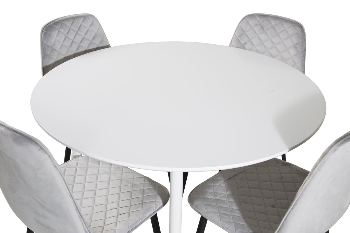 Plaza Matbord med Polar Stolarna – Bord: ⌀100 Stol: 52x86x44