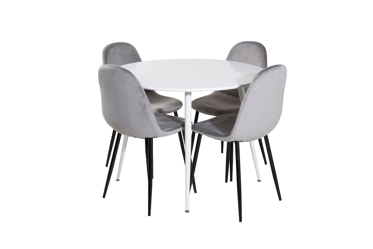 Plaza Matbord med Polar Stolarna – Bord: ⌀100 Stol: 53,3x88x42,5