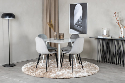 Plaza Matbord med Polar Stolarna – Bord: ⌀100 Stol: 53,3x88x42,5