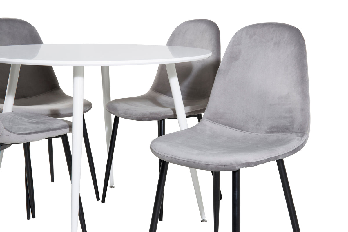 Plaza Matbord med Polar Stolarna – Bord: ⌀100 Stol: 53,3x88x42,5