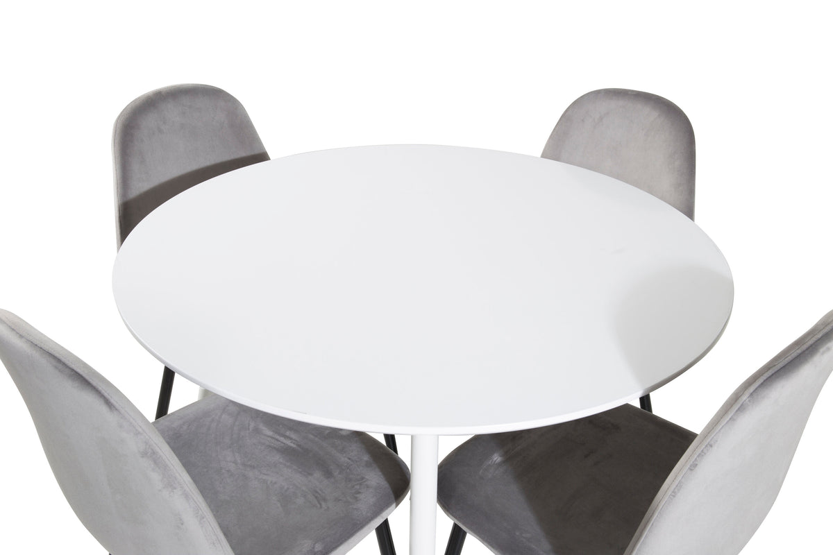 Plaza Matbord med Polar Stolarna – Bord: ⌀100 Stol: 53,3x88x42,5