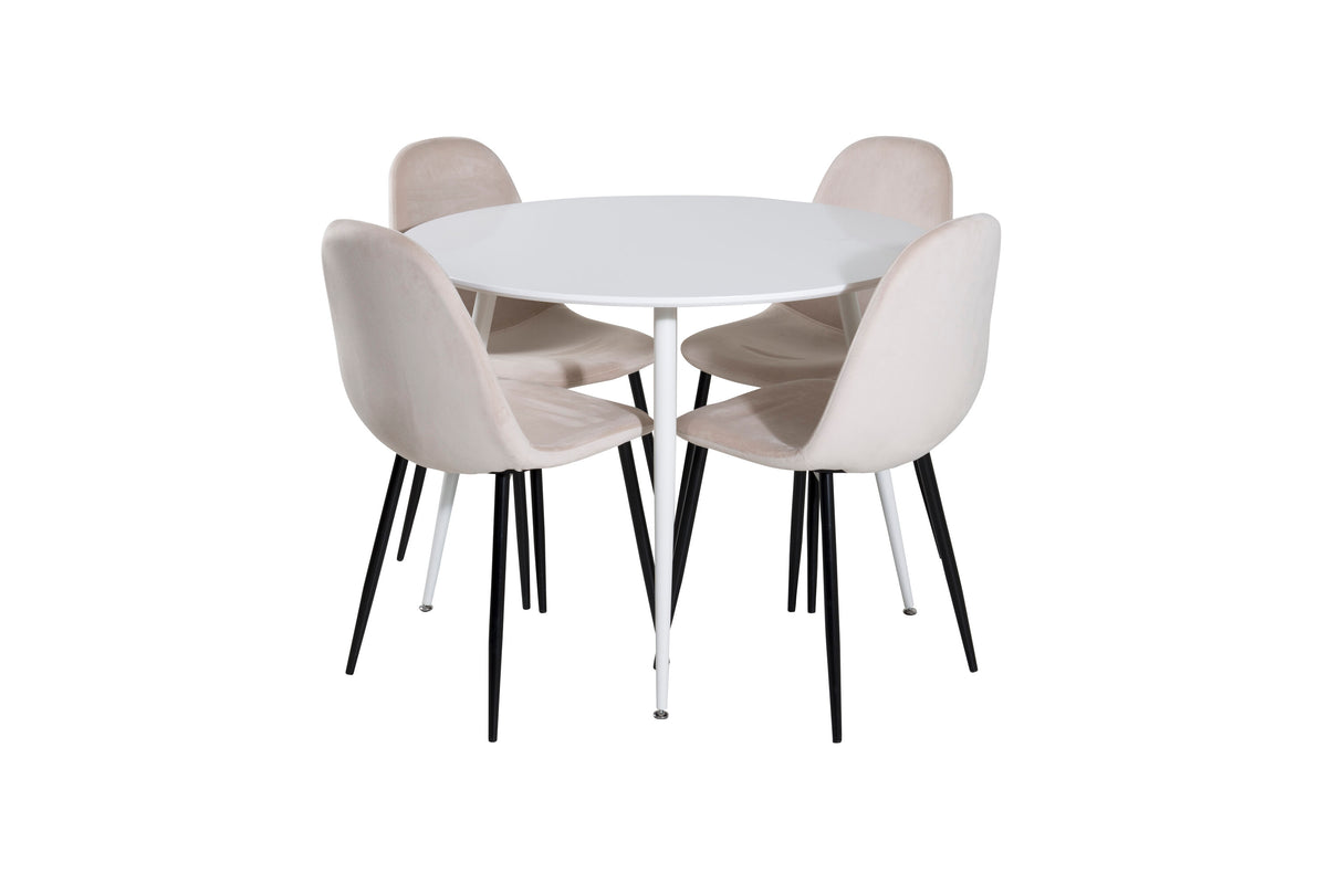 Plaza Matbord med Polar Stolarna – Bord: ⌀100 Stol: 53,3x88x42,5