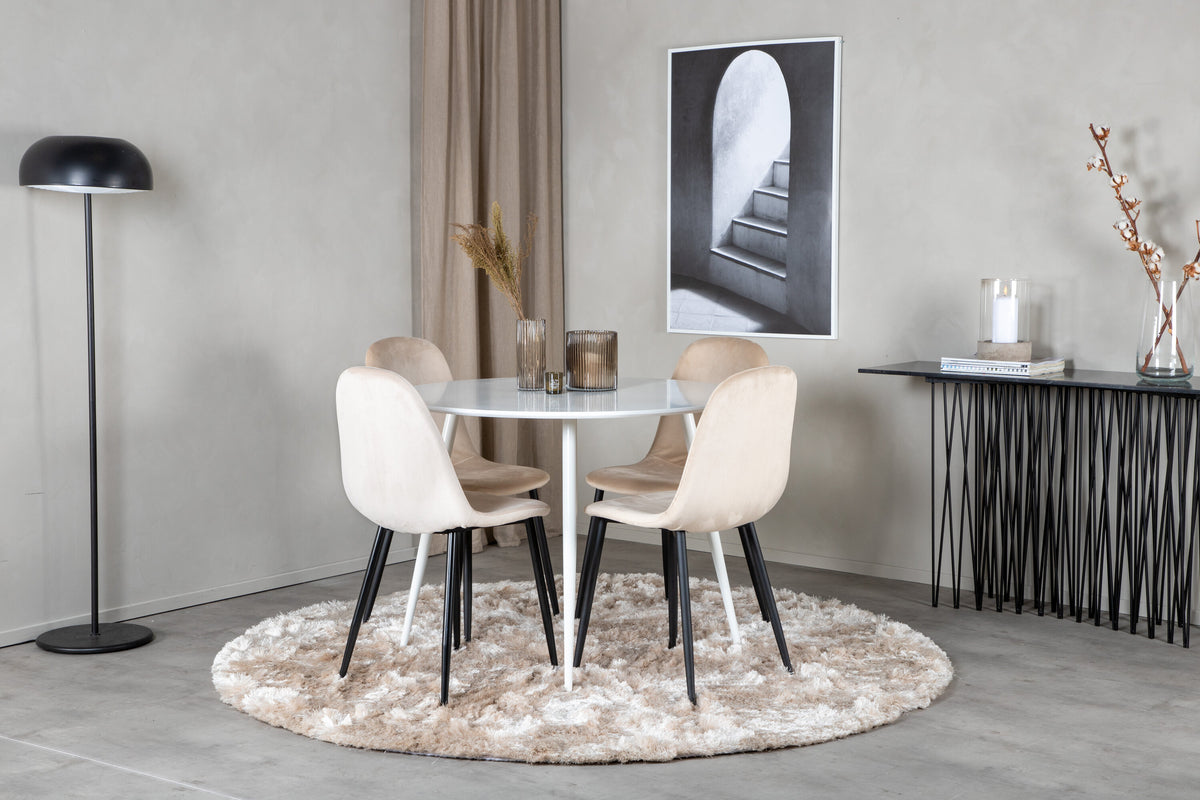 Plaza Matbord med Polar Stolarna – Bord: ⌀100 Stol: 53,3x88x42,5
