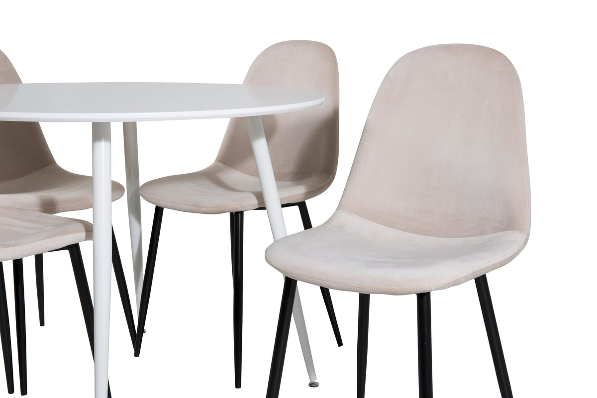Plaza Matbord med Polar Stolarna – Bord: ⌀100 Stol: 53,3x88x42,5
