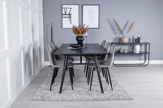 Sleek Matbord med Polar Stolarna – Bord: 75x195x95 Stol: 53,3x88x42,5