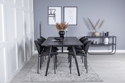 Sleek Matbord med Vault Stolarna – Bord: 75x195x95 Stol: 61,5x80x46