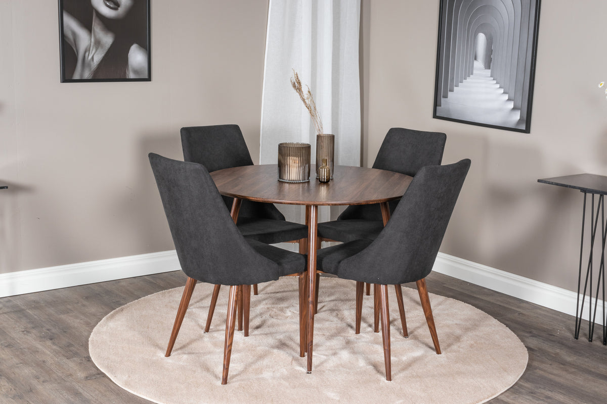 Plaza Matbord med Leone Stolarna – Bord: ⌀100 Stol: 50x91,5x47
