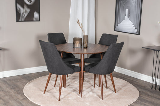 Plaza Matbord med Leone Stolarna – Bord: ⌀100 Stol: 50x91,5x47