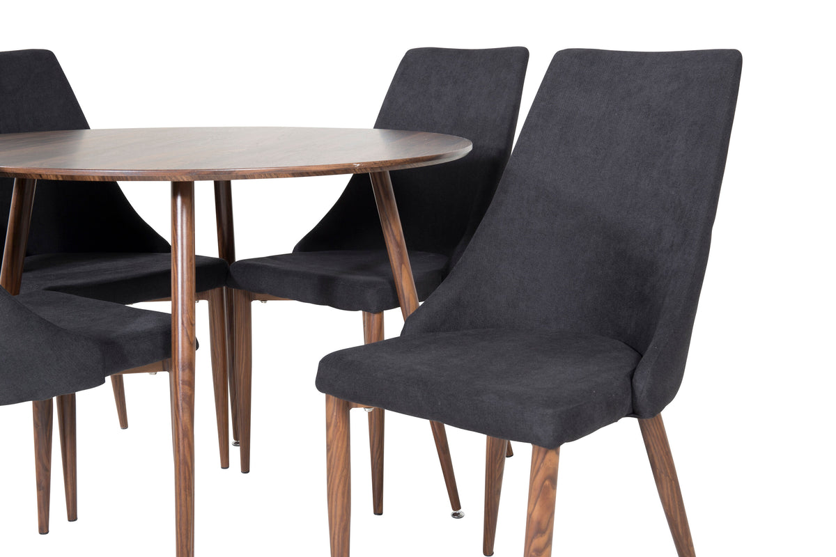 Plaza Matbord med Leone Stolarna – Bord: ⌀100 Stol: 50x91,5x47