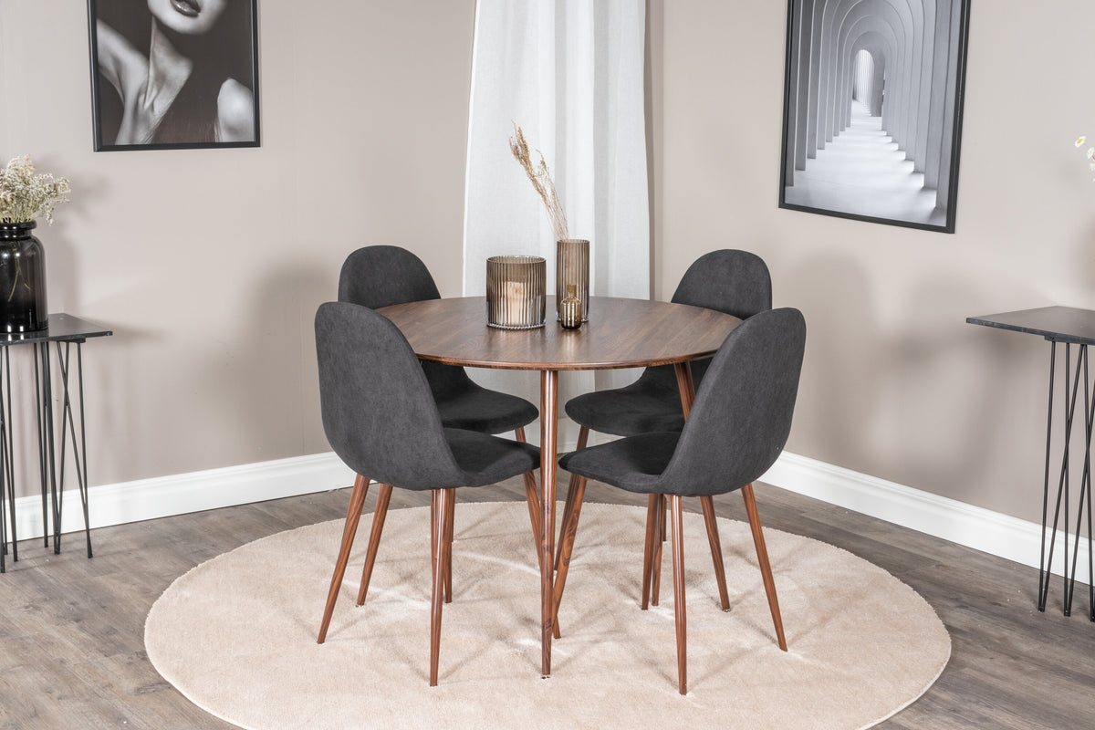 Plaza Matbord med Polar Stolarna – Bord: ⌀100 Stol: 53x87x44