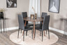 Plaza Matbord med Slim Stolarna – Bord: ⌀100 Stol: 48x98x42