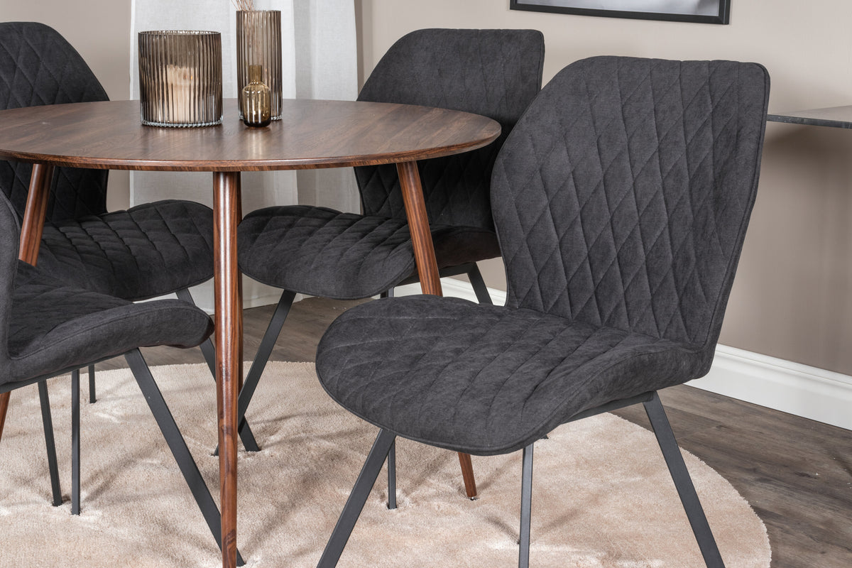 Plaza Matbord med Gemma Stolarna – Bord: ⌀100 Stol: 63x90x50
