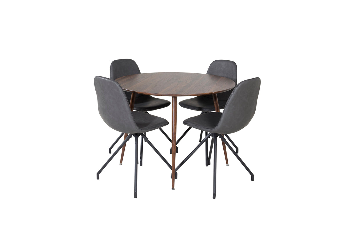 Plaza Matbord med Polar Stolarna – Bord: ⌀100 Stol: 54x88x44