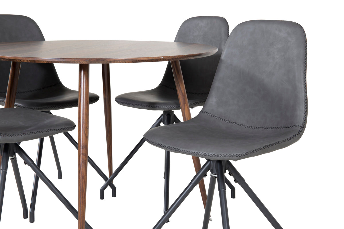 Plaza Matbord med Polar Stolarna – Bord: ⌀100 Stol: 54x88x44