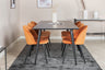 Dipp Matbord med Velvet Stolarna – Bord: 75,5x180x90 Stol: 57x76,5x50