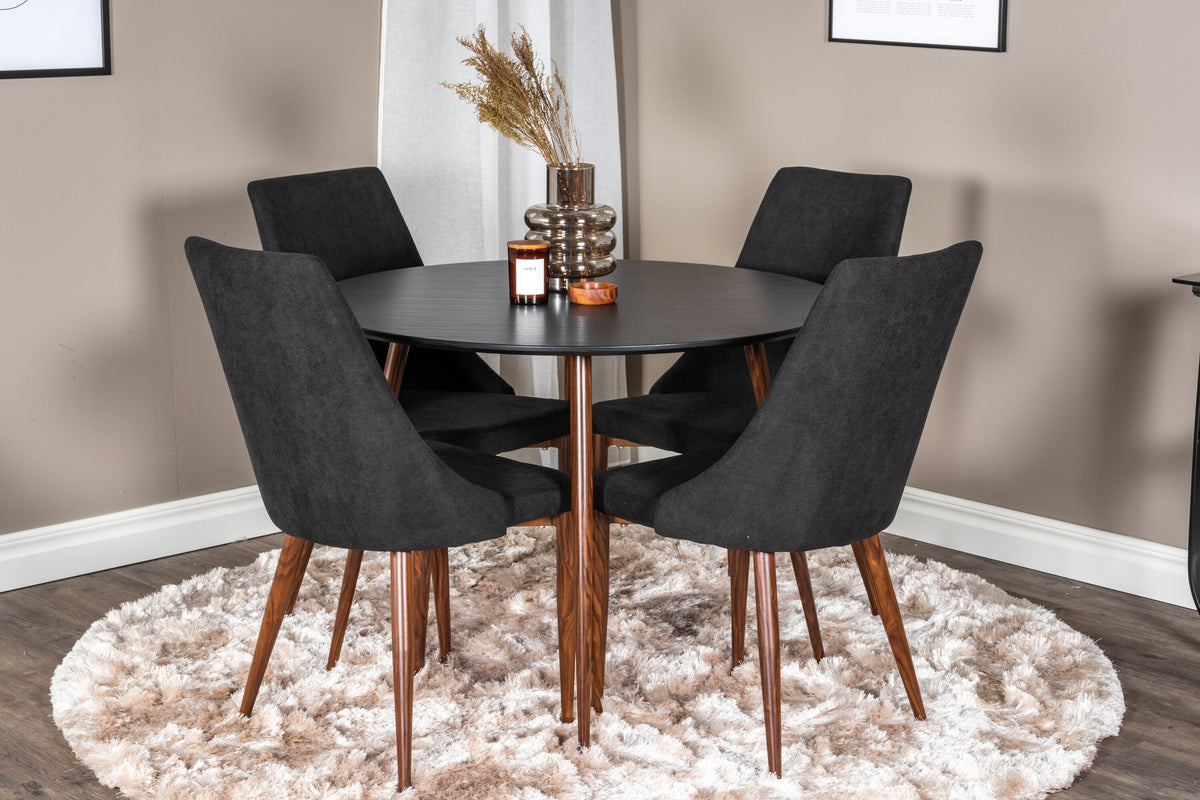 Plaza Matbord med Leone Stolarna – Bord: ⌀100 Stol: 50x91,5x47