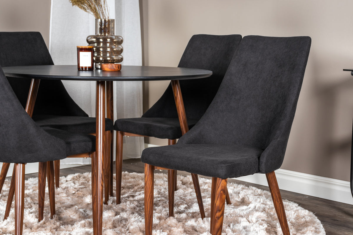 Plaza Matbord med Leone Stolarna – Bord: ⌀100 Stol: 50x91,5x47