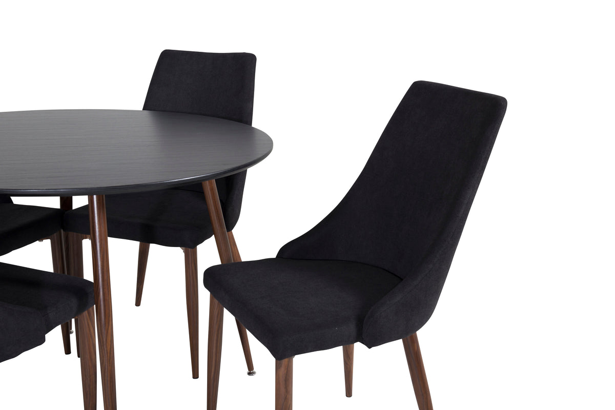 Plaza Matbord med Leone Stolarna – Bord: ⌀100 Stol: 50x91,5x47