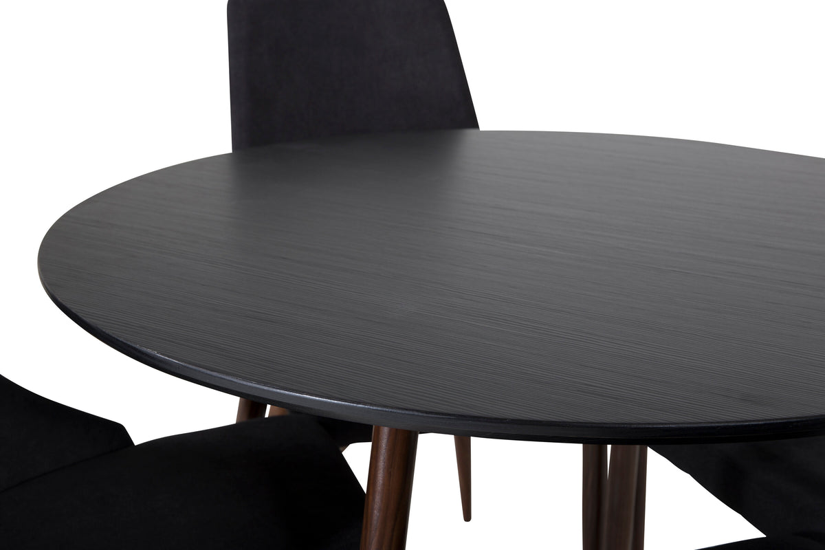 Plaza Matbord med Leone Stolarna – Bord: ⌀100 Stol: 50x91,5x47