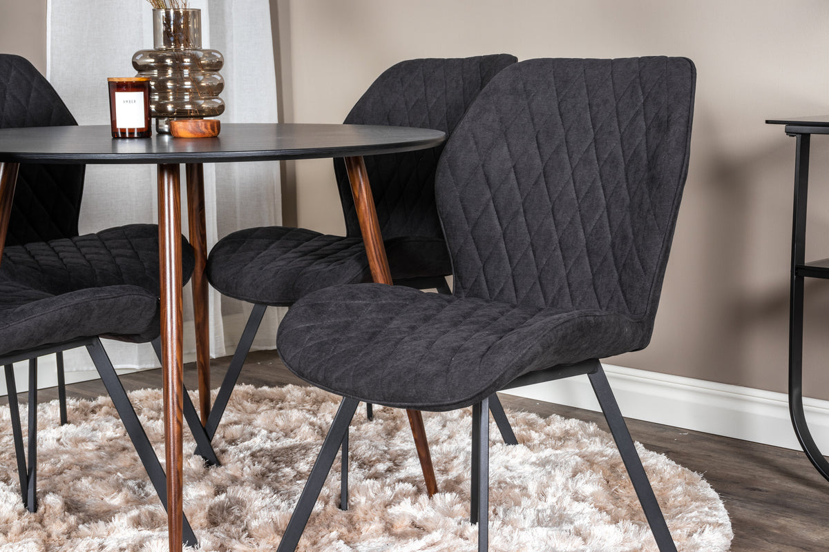 Plaza Matbord med Gemma Stolarna – Bord: ⌀100 Stol: 63x90x50