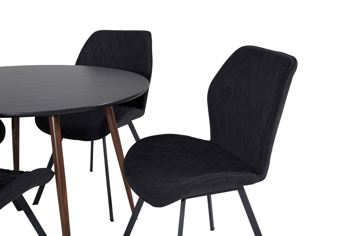Plaza Matbord med Gemma Stolarna – Bord: ⌀100 Stol: 63x90x50