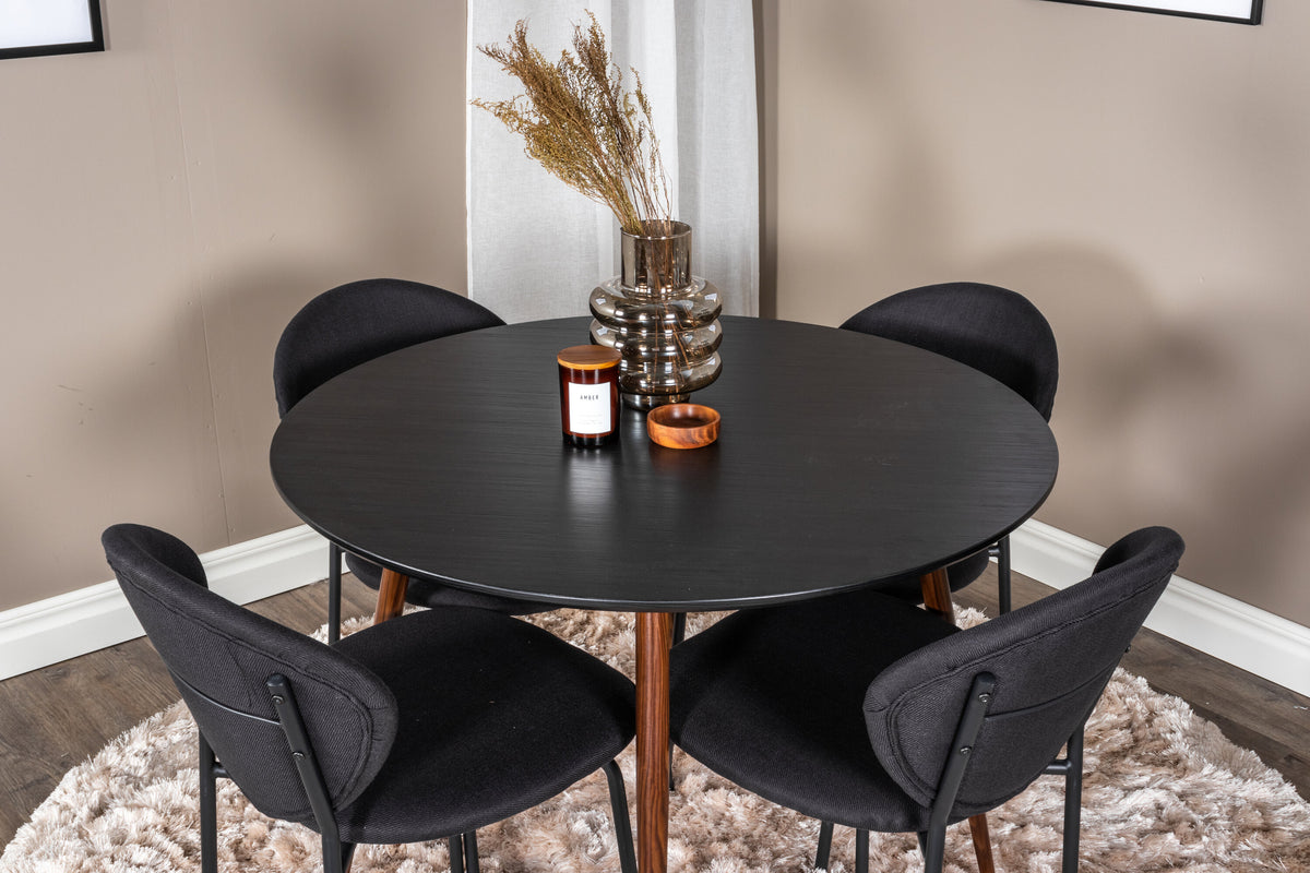 Plaza Matbord med Vault Stolarna – Bord: ⌀100 Stol: 61,5x80x46