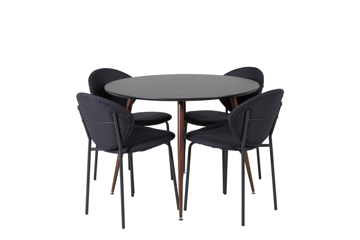 Plaza Matbord med Vault Stolarna – Bord: ⌀100 Stol: 61,5x80x46